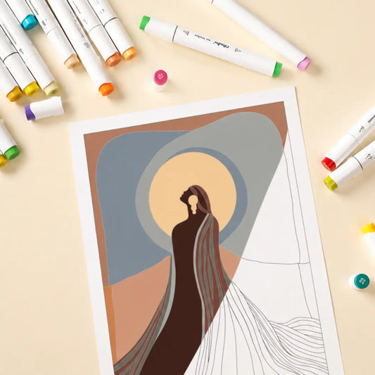 The Priestess – Color by Number Printable Wall Art