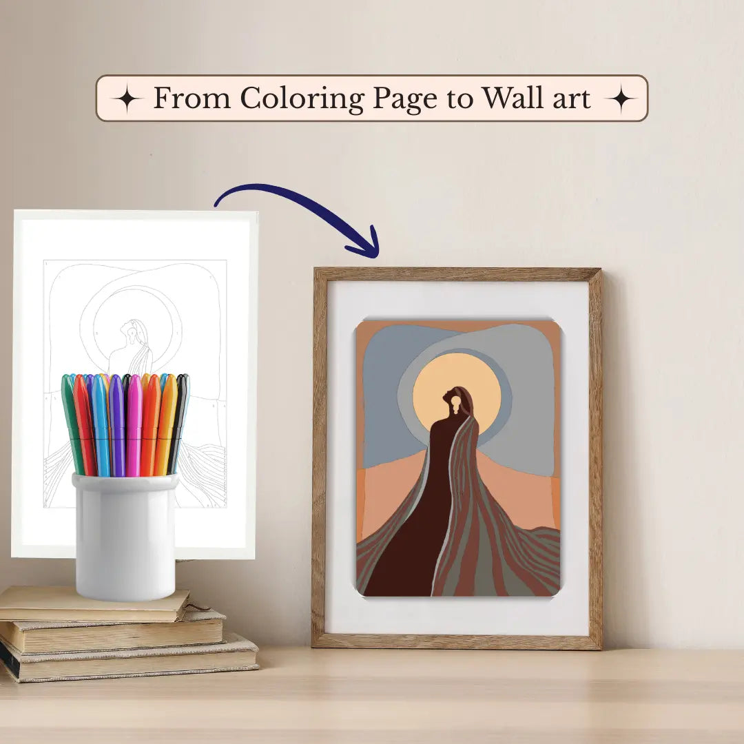 The Priestess – Color by Number Printable Wall Art