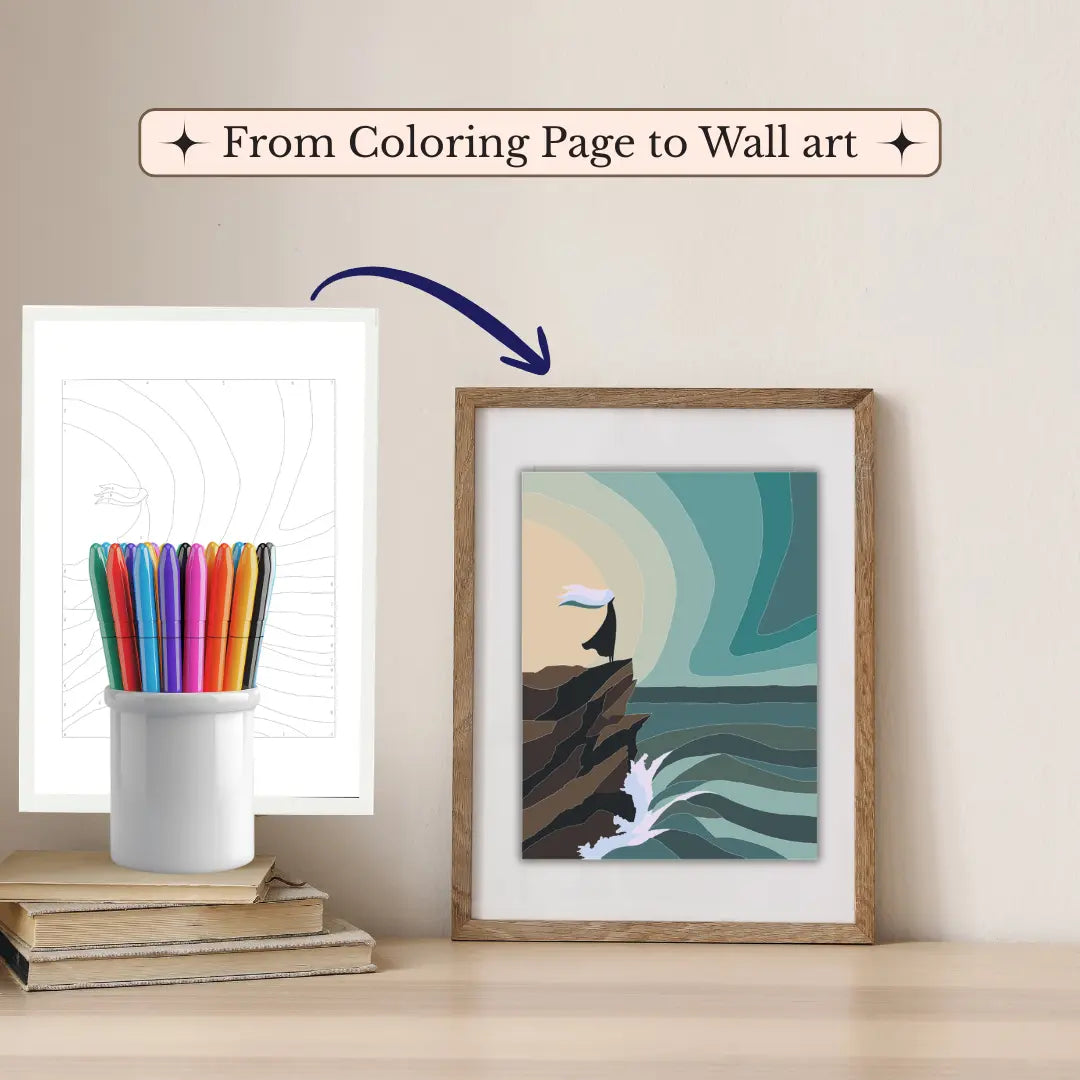 The Watcher – Color by Number Printable Wall Art