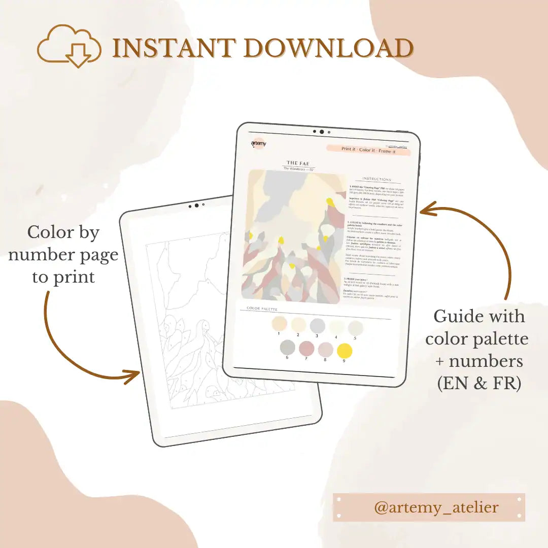 The Fae – Color by Number Printable Wall Art